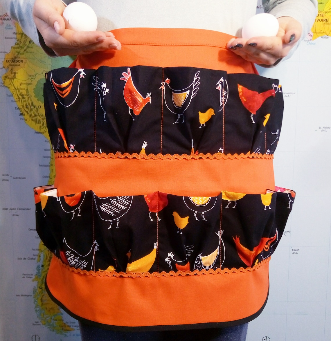 Eier Sammel Schürze Mit 12 Taschen - Praktische Arbeitsschürze Für Hühnerhalter