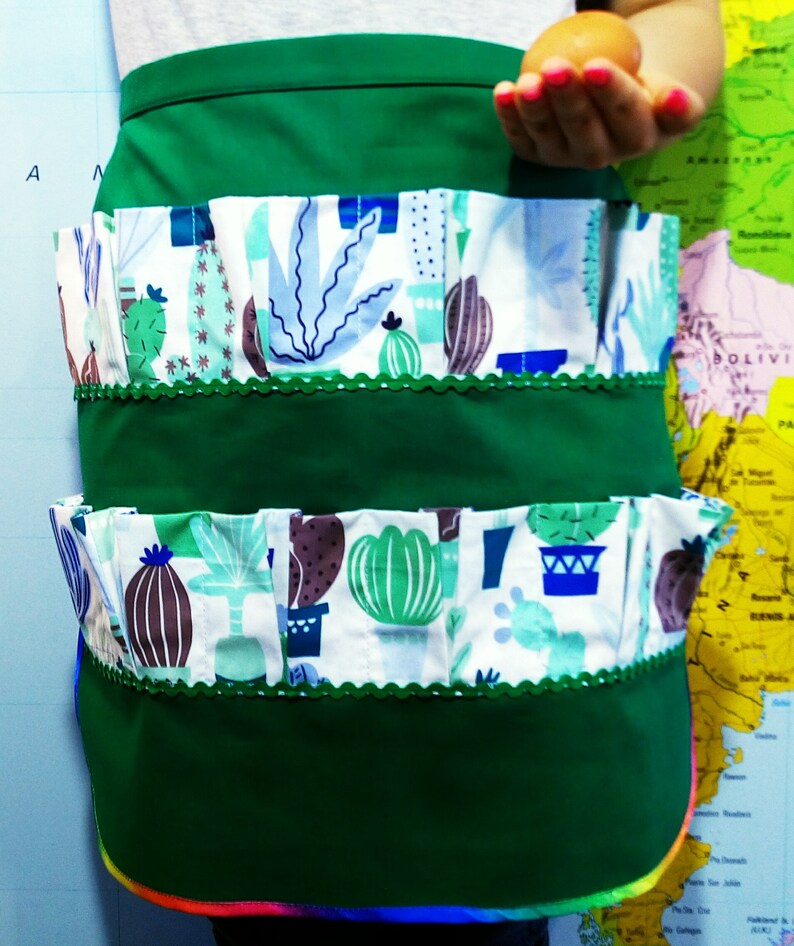 Cactus Egg Apron.Gathering for Mom.Adult egg apron.Gift Friend.Chicken Lover.Green Holder.Chicken Egg Apron Chef.For Eggs Custom.Egg Apron