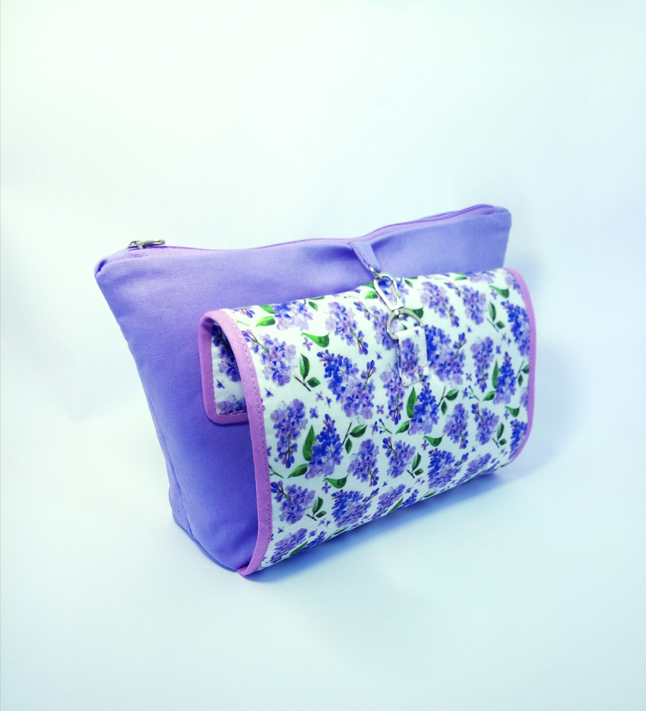 Floral Lilac Cosmetic Bag-brush Organizer-makeup Bag & Brush - Etsy