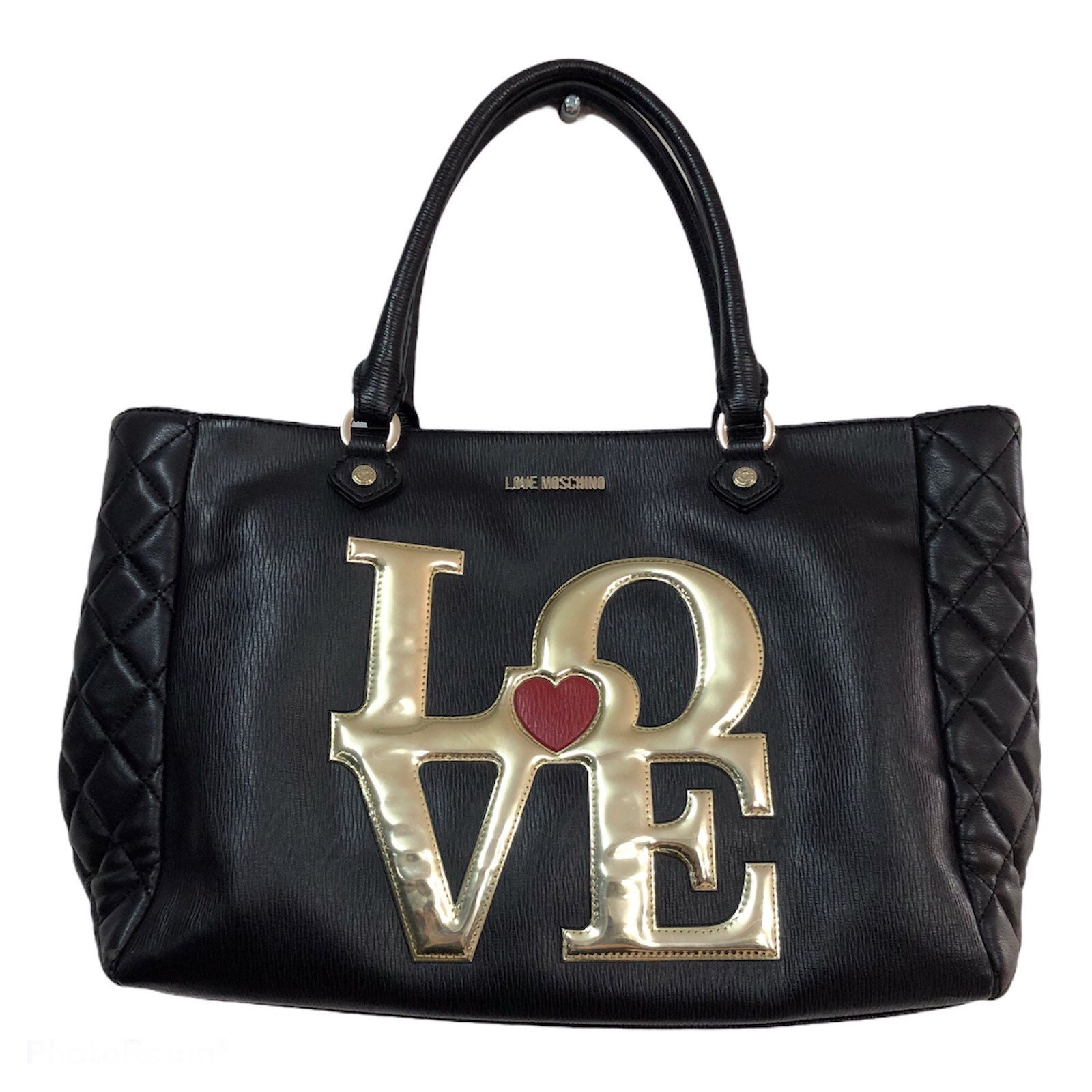 Love moschino Black Bag With Handles A573. Shipped by Etsy