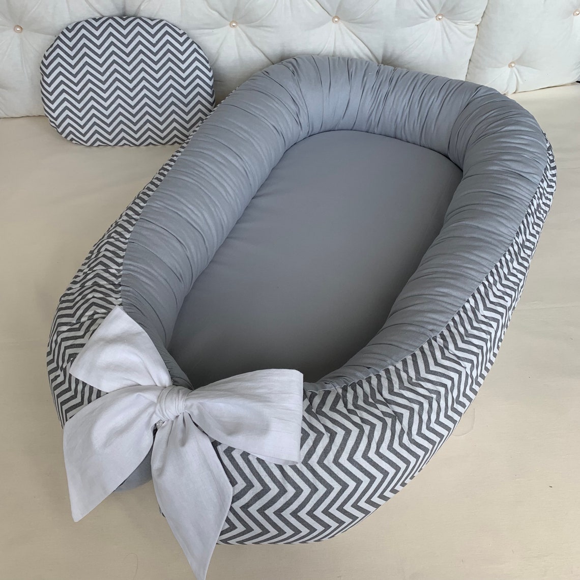 Large baby nest bed Toddler floor bed Baby Lounger Etsy