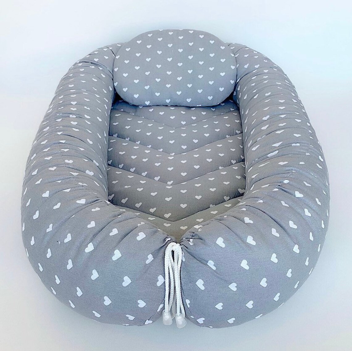 Grey baby nest sleeper Organic baby lounger for boy Babies bed Etsy