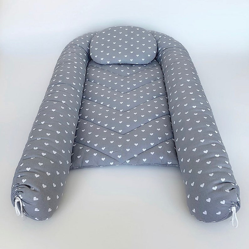 Grey baby nest sleeper Organic baby lounger for boy Babies bed Etsy
