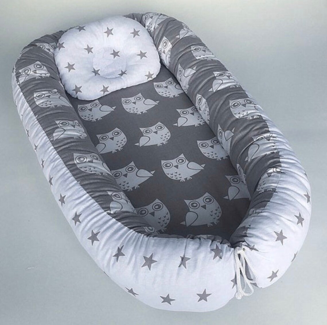 Newborn owl nest Organic baby lounger Co sleeper Etsy