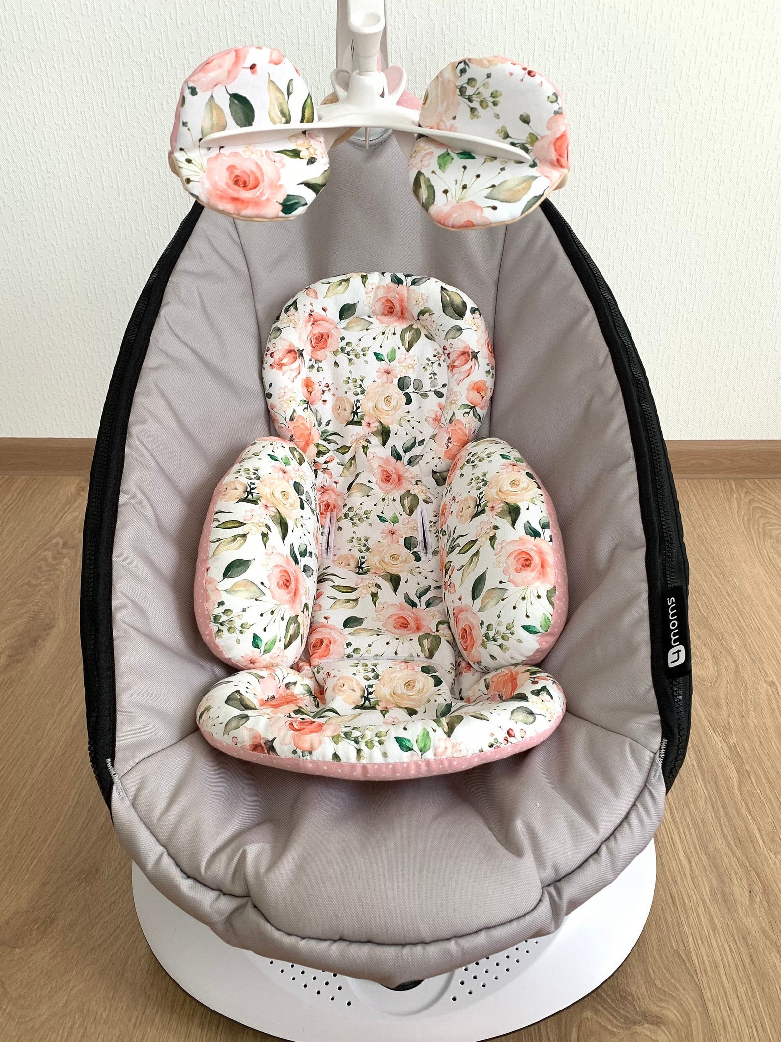Mamaroo insert girl pink flowers 4moms infant insert and balls Etsy