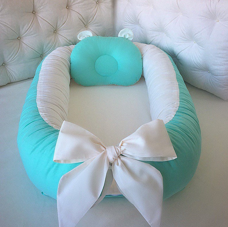 Mint baby nest set Newborn nest Baby nest bed Baby blanket Etsy