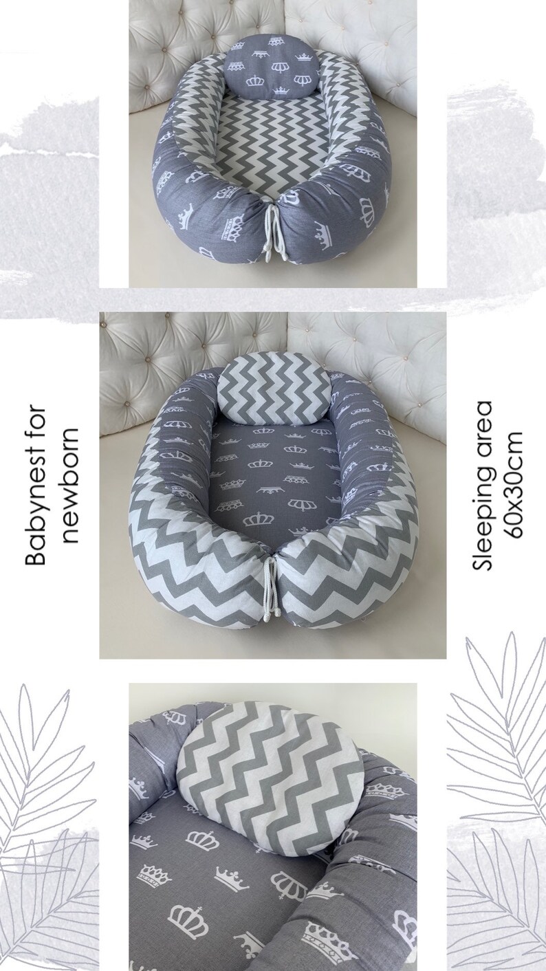 Сrowns Baby nest sleeper Organic newborn lounger Babies bed Etsy