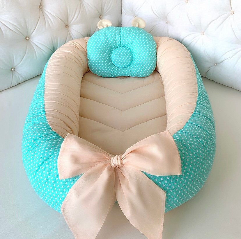 Mint baby nest set Newborn nest Baby nest bed Baby blanket Etsy