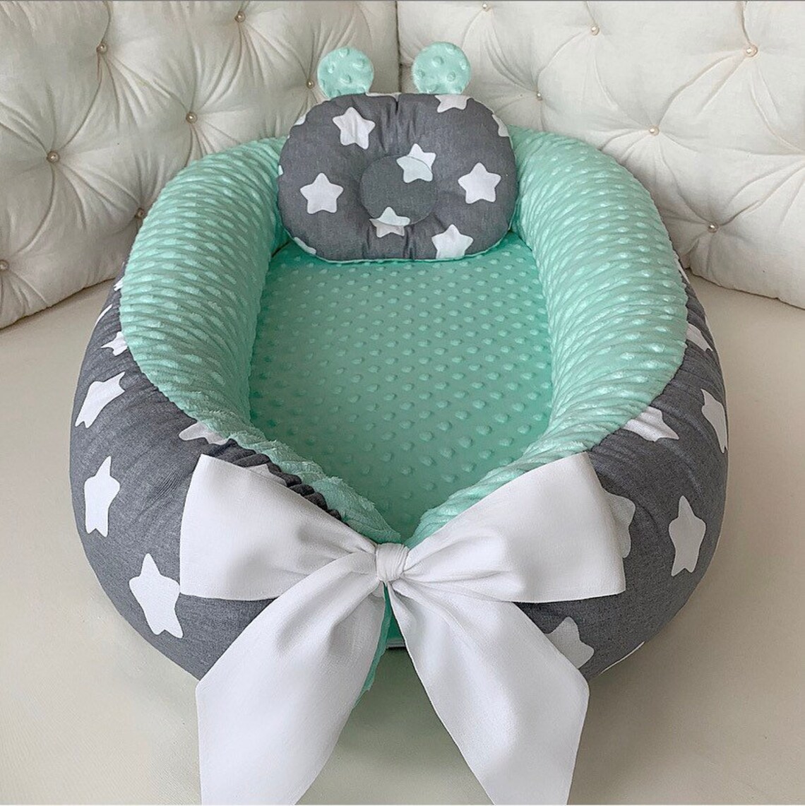Large baby nest sleeper for girl and boy Organic baby lounger Etsy