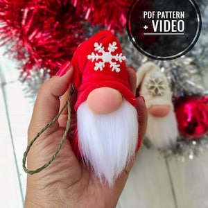 Mini Gnome Patterns, Gnome Video Tutorial, Hanging gnome sewing pattern