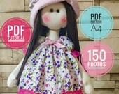 Cloth doll PDF  tutorials, 16 inc doll pattern, Sewing Patterns Tutorial, 40 cm fabric doll pattern tutorial, cristmast gift