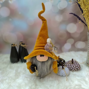 Fall Gnome with Pumpkins , Autumn Gnome Decor, Halloween Gift, Witch Gnome for Fall Decoration, Thanksgiving Home Decor