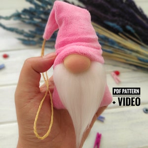 Mini Gnome Patterns, Gnome Video Tutorial, Hanging gnome sewing pattern