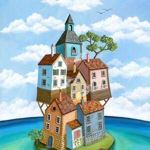 My Own Little Island illustration print of painting