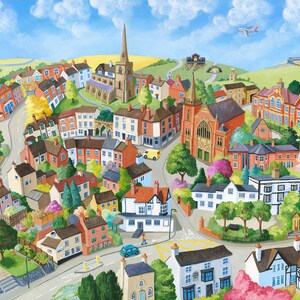 Castle Donington, Leicestershire illustration print painting