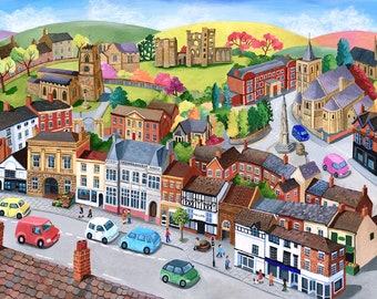 Ashby de la Zouch illustration print of painting