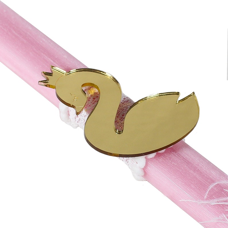 Bougie de Pâques grecque cygne pour fille. Lambada grecque de Pâques pour filleule. Bougies du dimanche des Rameaux. Lampada pour fille. Cadeau de Pâques pour fille. image 5