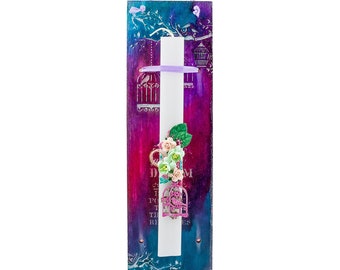 Romantic Lambada for Woman. Mix Media Easter Candle for Teenager Girl. Luxury Easter Gift for Goddaughter. Λαμπαδα για γυναικα.