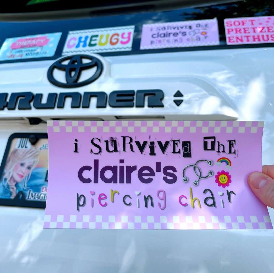 Piercing Chair Bumper Sticker | Vinyl Sticker | Ear Piercing | Claire's ...