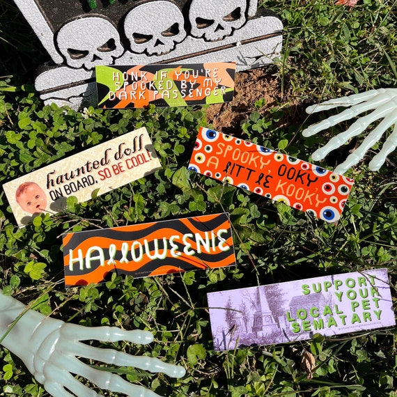 halloween mini bumper sticker | vinyl sticker | haunted doll | pet sematary | spooky sticker | decal | typography | funny | spooky season