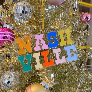 acrylic ornament | nashville ornament | souvenir gift | typography | nashville | christmas ornament | holiday | music city