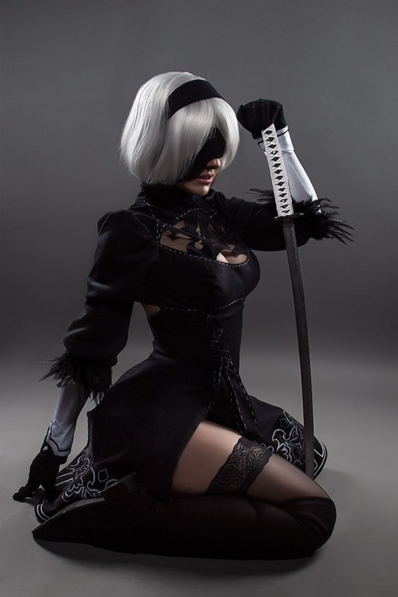 Nier Automata 2b cosplay costume dress made to order handmade Etsy
