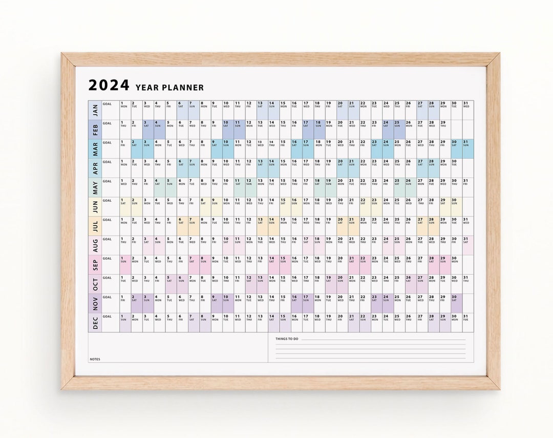 2025 Year Planner, 2025 Wall Calendar, Digital Wall Planner, Wall