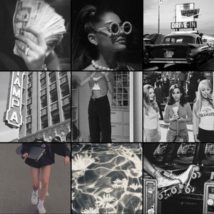 Grey and black aesthetic picture collage kit | Etsy