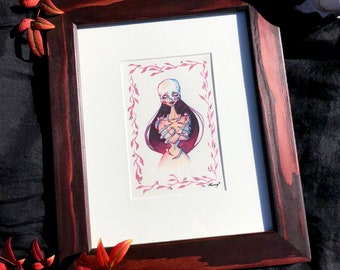 Caged (Framed Original Illustration)