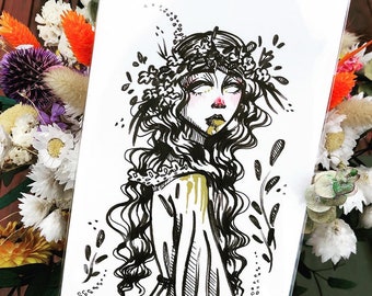 Leśna Księżniczka (Oryginalna Ilustracja)