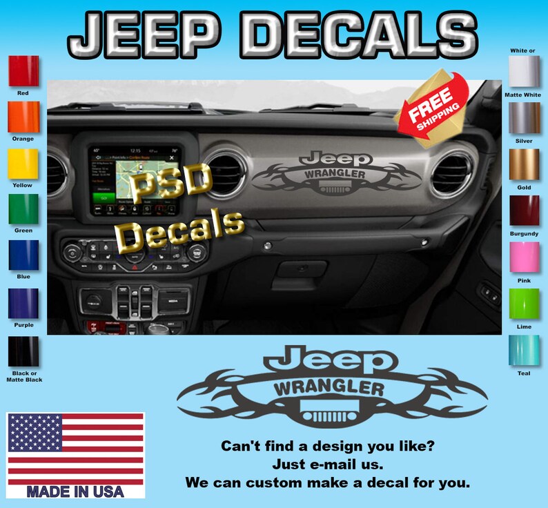 Dashboard Vinyl Decal Graphics Fits Jeep Dashboards DB14 Etsy