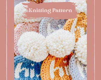 Hi Baby Beanie Knitting Pattern