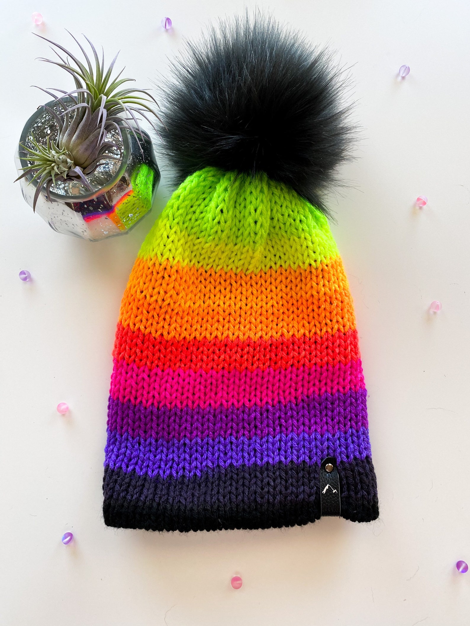 Evil Twin beanie / Tiktok beanie / rainbow hat / colorful Etsy