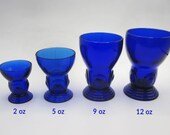 4 Moondrops Cobalt Blue Glasses - Depression Glass Tumblers by New Martinsville