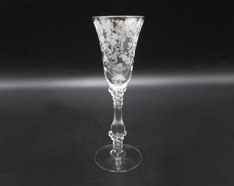 Cambridge Rose Point Cordial Glass #3121  Mini Goblet 1 oz Elegant Depression Stem Shot Glass