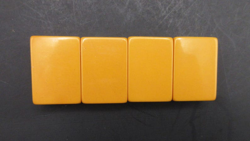 4 Butterscotch Bakelite Wind Mahjong Tiles, Honor Tile Replacement, for Jewelry Crafts - Tested zdjęcie 2