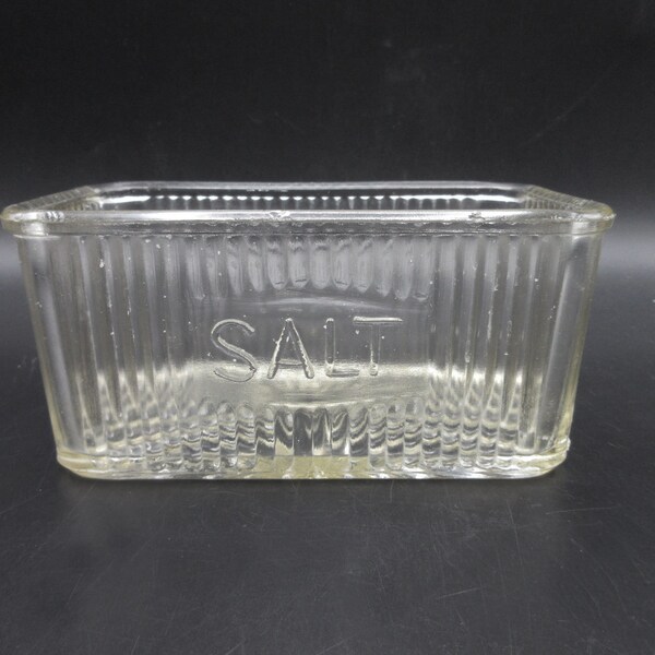 Sneath Mission Small Rectangular Salt Dip Box Ribbed Hoosier Cabinet Glass