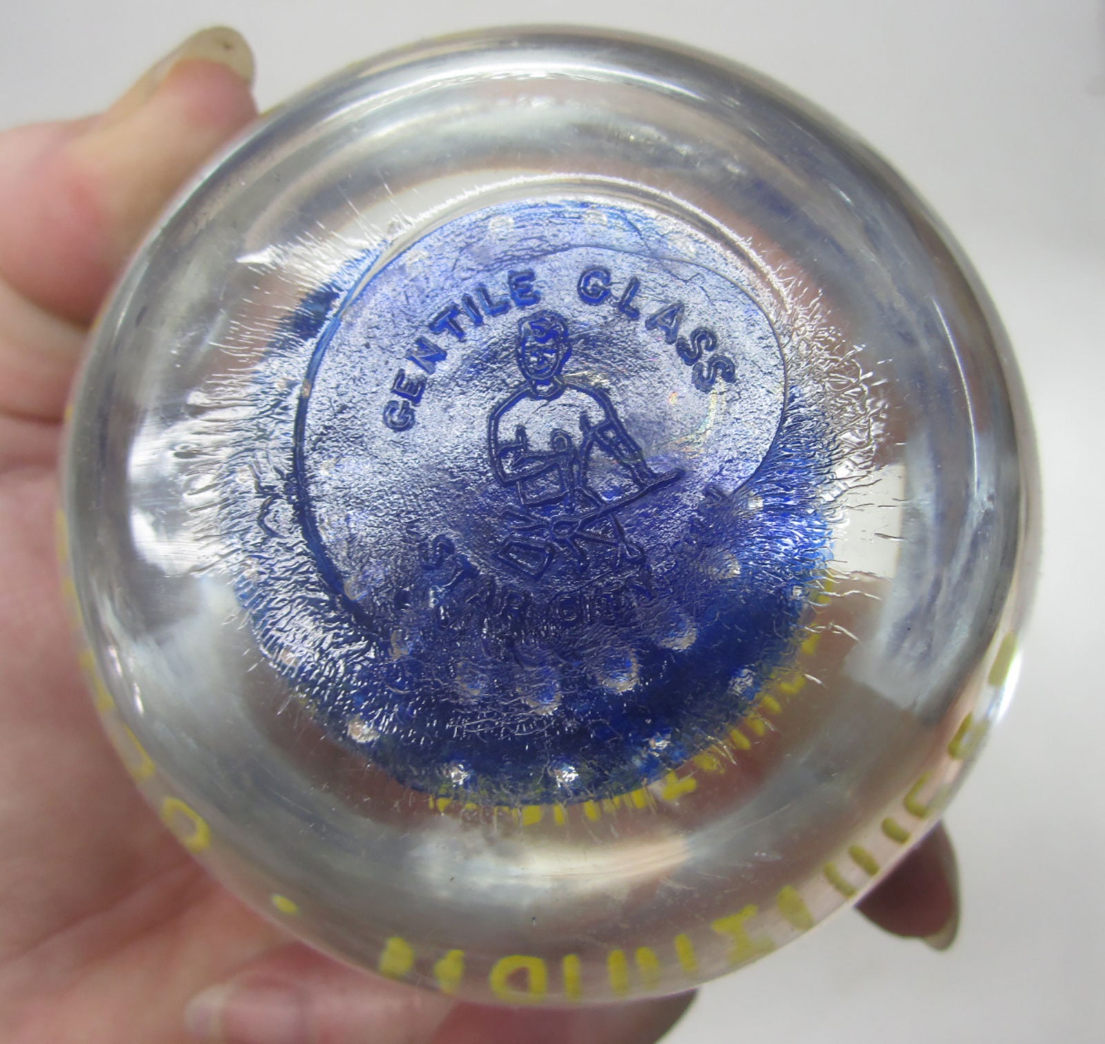 Gentile Paperweight Star City WV Glass Festival 1989 Signed Etsy UK
