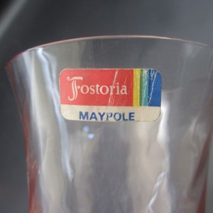 6 Fostoria Maypole Peach 6 5/8 Wine Glasses Spiral Optic Original Labels Unused image 5