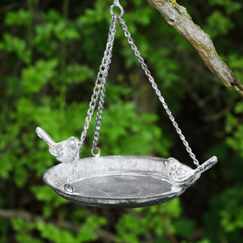 Vintage Metal Hanging Chain Bird Feeder For Wild Birds Etsy