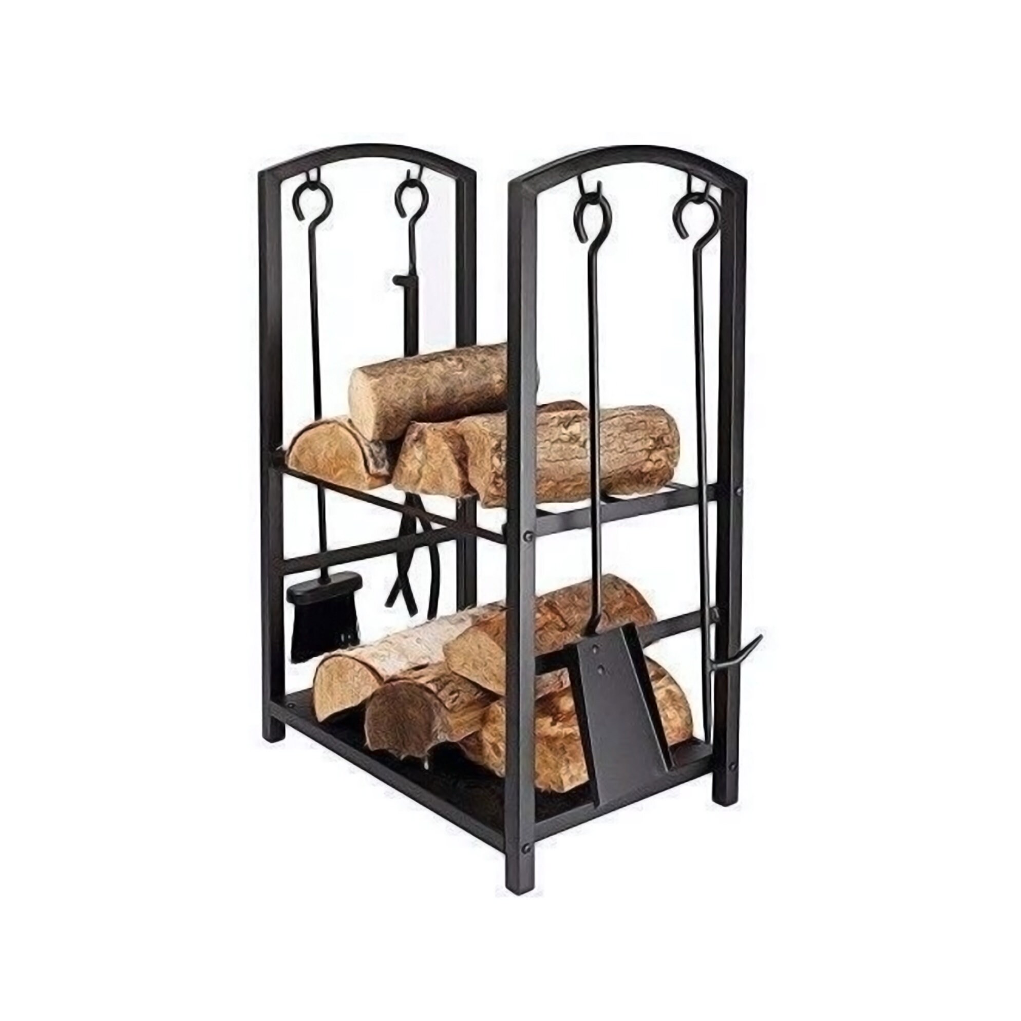 Firewood Storage Holder Rack Black Metal Fireplace Log Rack Etsy
