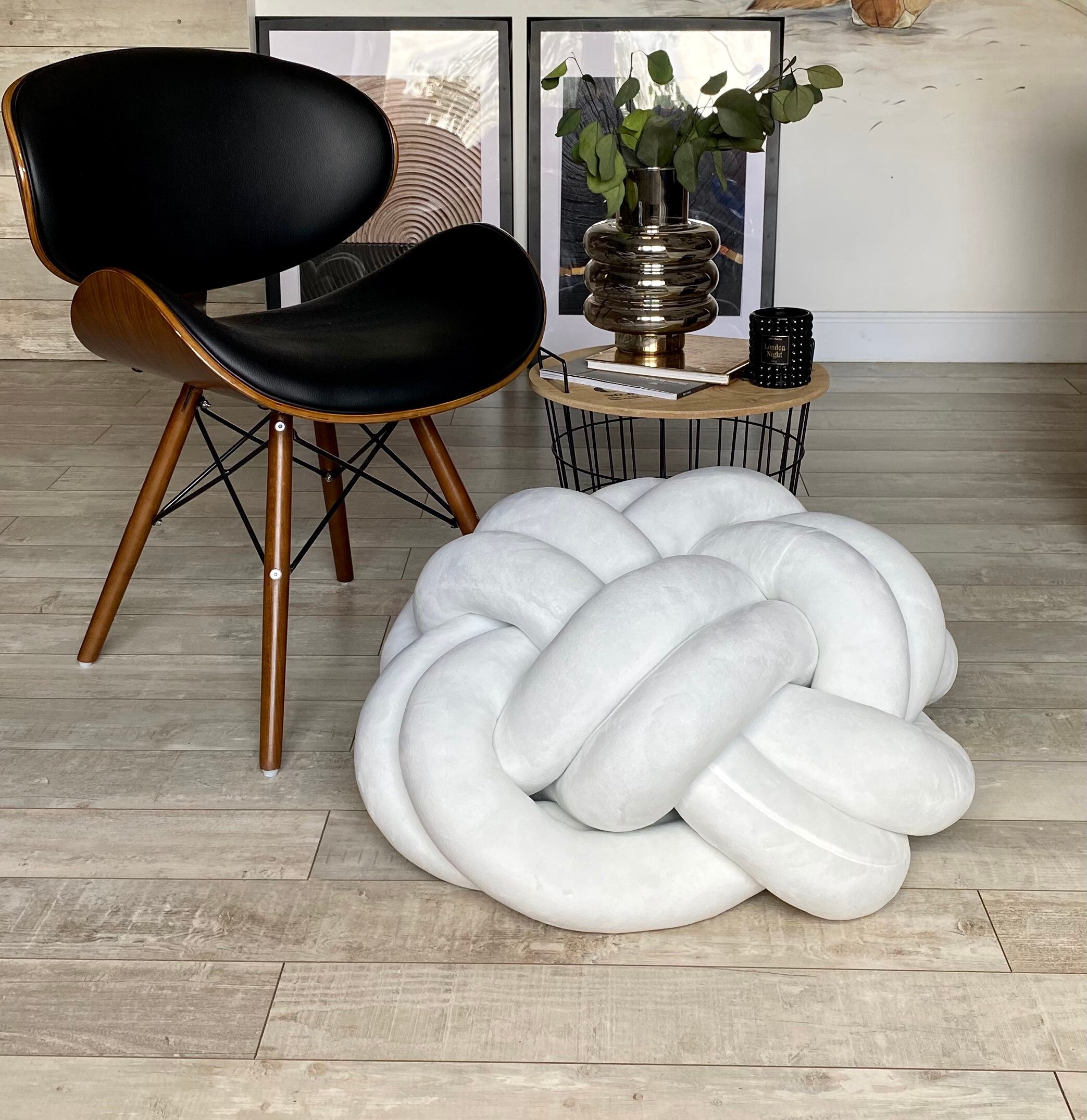 White Knot pouf Knot floor pouf Pouf Knot pillow Floor pillow Etsy