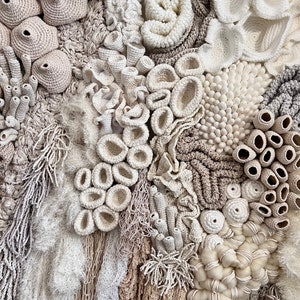 Coral reef fiber art wall hangings, decorative wall tapestries, abstract art, tapestry for the wall, macrame wall hangings, textile art image 5
