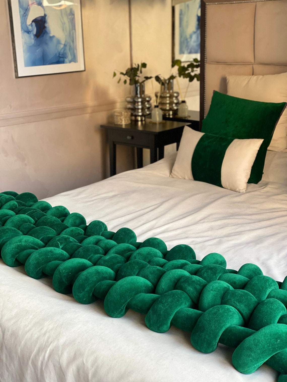 Braided bed throw runner bed throw blanket mat beddings bed Etsy