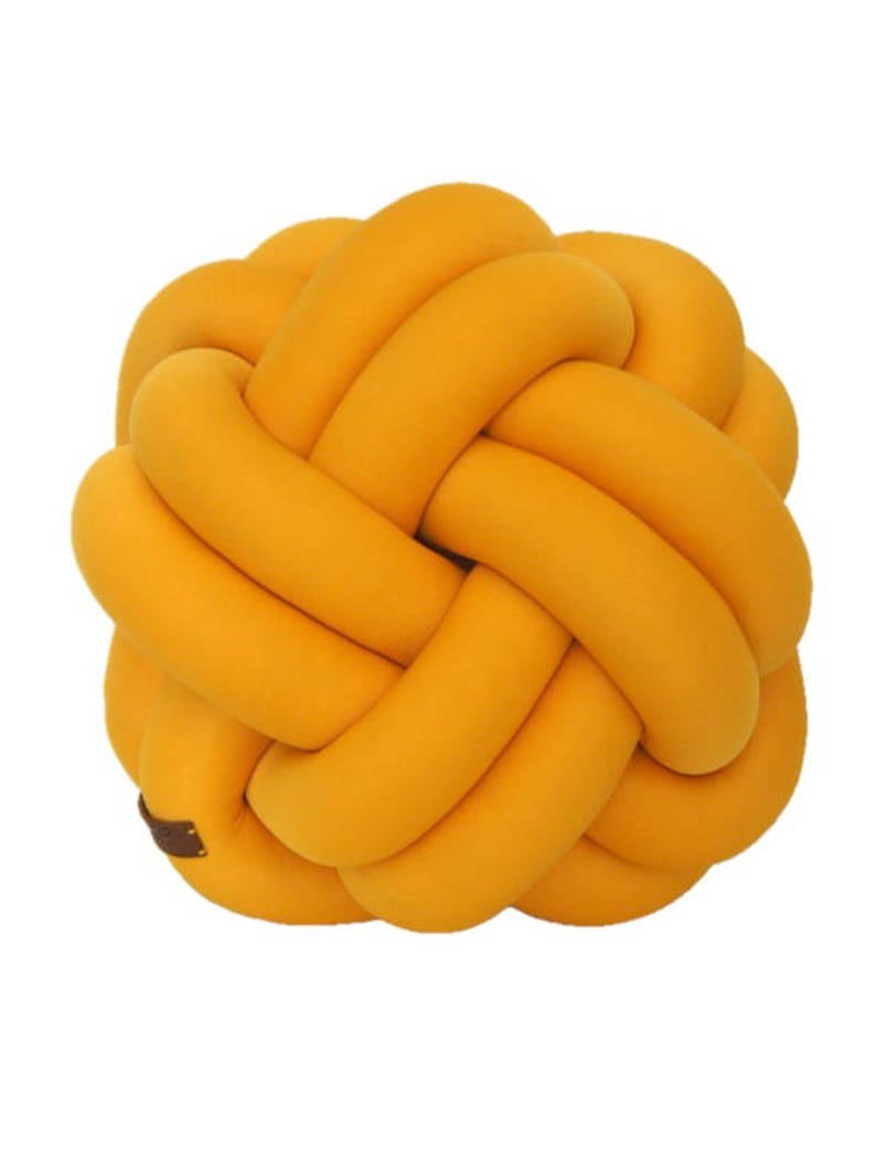 Mini Yellow Knot Pillow Knot Cushion Decorative Pillow Home Etsy