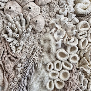 Coral reef fiber art wall hangings, decorative wall tapestries, abstract art, tapestry for the wall, macrame wall hangings, textile art image 9