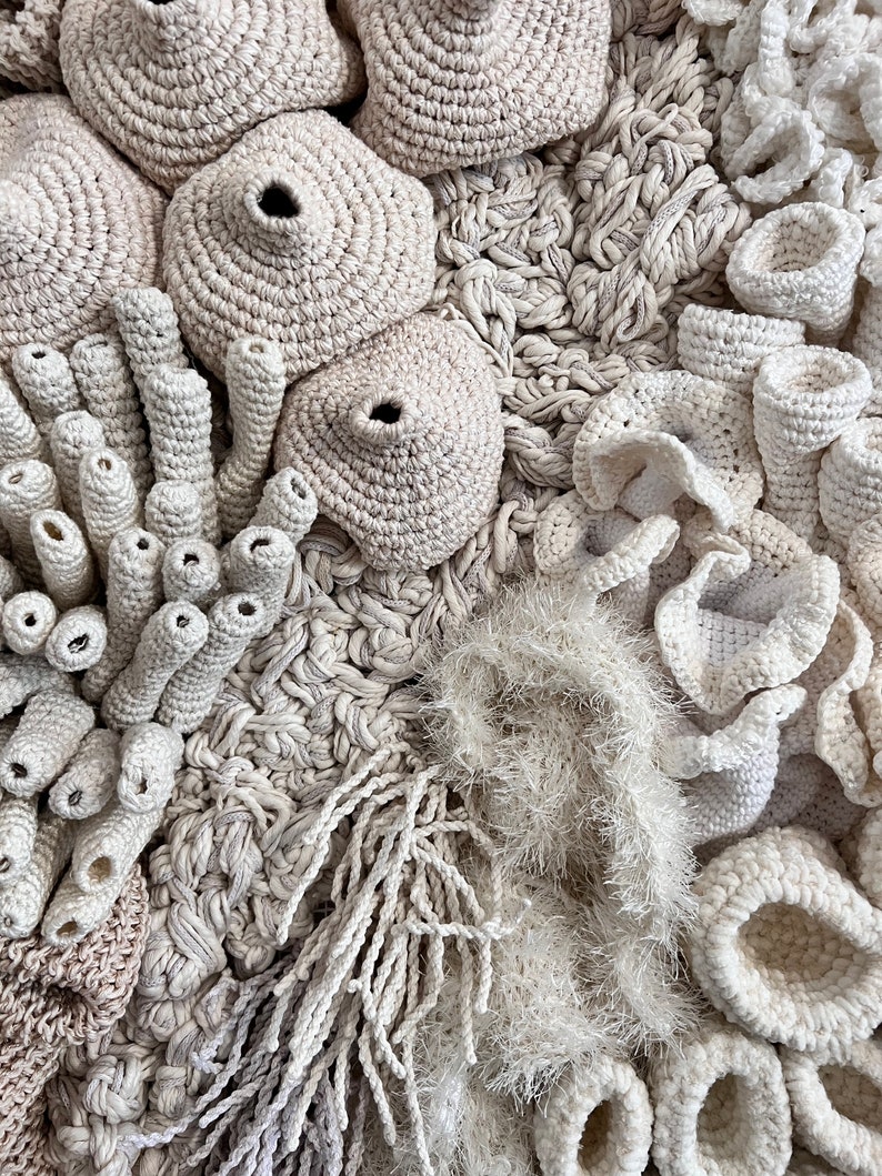 Coral reef fiber art wall hangings, decorative wall tapestries, abstract art, tapestry for the wall, macrame wall hangings, textile art image 10