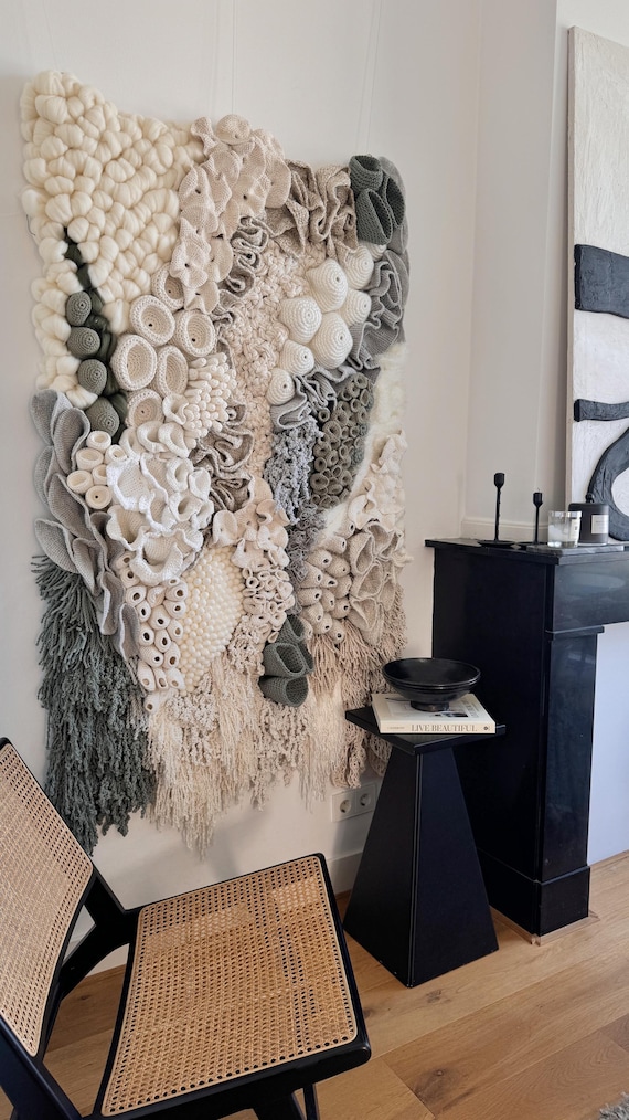 Large Custom Fiber Wall Art | Textural Wall Sculpture | Neutral