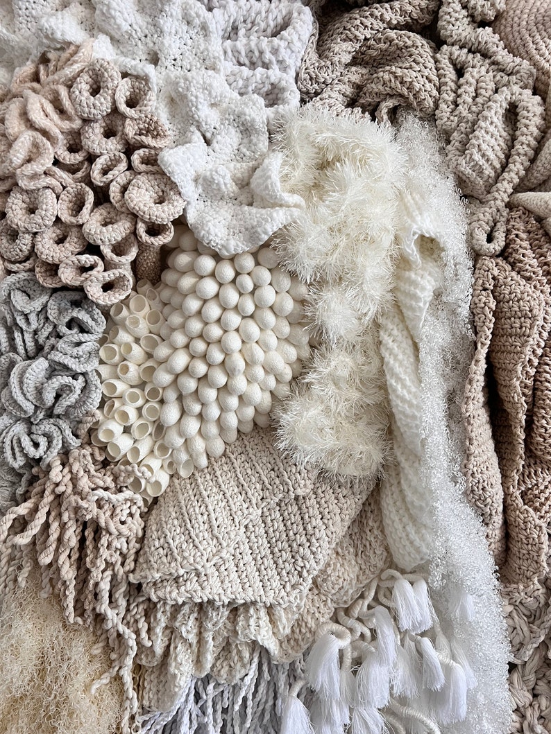 Coral reef fiber art wall hangings, decorative wall tapestries, abstract art, tapestry for the wall, macrame wall hangings, textile art image 6
