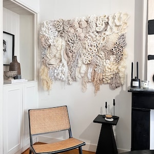 Coral reef fiber art wall hangings, decorative wall tapestries, abstract art, tapestry for the wall, macrame wall hangings, textile art image 3